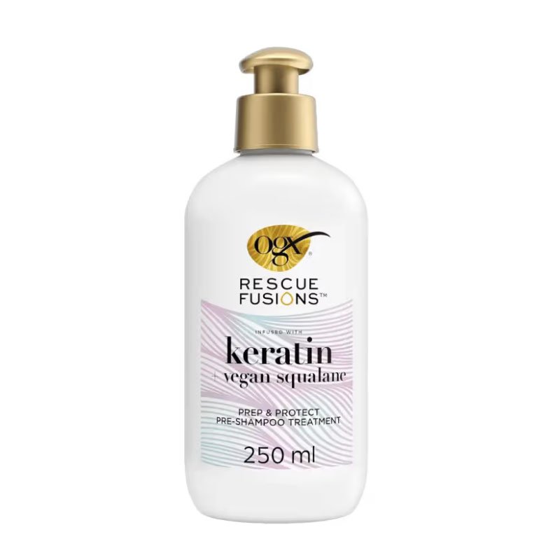 OGX Rescue Fusions keratin + Vegan Squalane Prep & Protect Pre-shampoo Treatment 250ml